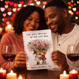 Tarjeta Festiva Sweet Hugging Sweethearts Valentine Card