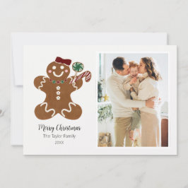 Tarjeta Festiva Sweet Merry Christmas Gingerbread Chica Foto