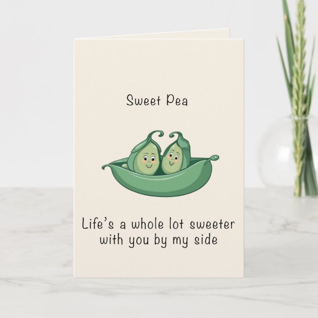 Tarjeta Festiva Sweet Pea Folded Valentine Card (Anverso)