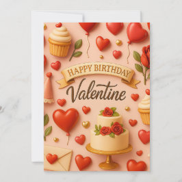 Tarjeta Festiva Sweet Peach 3D Whimsical Birthday Valentine