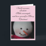 Tarjeta Festiva Sweet Snowman<br><div class="desc">Un muñeco de nieve sonriente dulce con una nariz de zanahoria grande. ¡Trae de vuelta recuerdos de hombres de nieve,  patinaje sobre hielo y ángeles de nieve!</div>