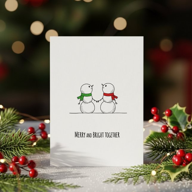 Tarjeta Festiva Sweet Snowman Couple Christmas Greeting Card (Subido por el creador)