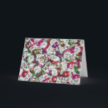 Tarjeta Festiva Sweet Snowmen Pink dentro del texto horizontal<br><div class="desc">Un diseño festivo con una mezcla de encantadores hombres de nieve de chocolate con envolturas de Relieve metalizado de colores vivos. Tarjeta de felicitación con un diseño de personalizable blanco, rojo, verde, azul, dorado y púrpura para que pueda personalizar con su propio texto, imágenes e ideas. Creado usando una fotografía...</div>