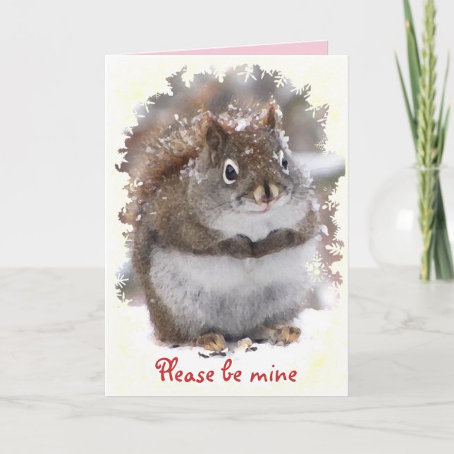 Tarjeta Festiva Sweet Squirrel Valentine (Anverso)