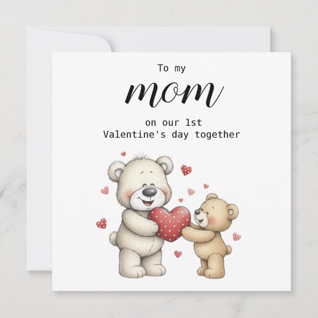 Tarjeta Festiva Sweet To My Mom on Our 1st Valentine's Day Togeth (Anverso)