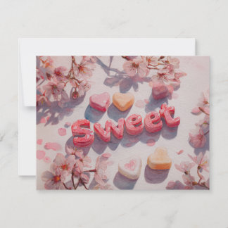 Tarjeta Festiva Sweet Valentines Day Card with Cherry blossom