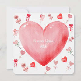 Tarjeta Festiva Sweet Watercolor Heart Valentine Card