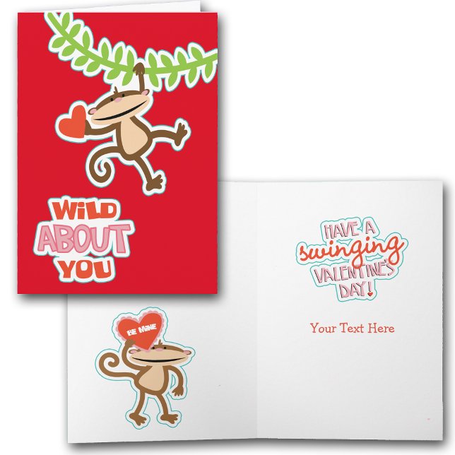 Tarjeta Festiva Swinging Monkey Valentine (Subido por el creador)