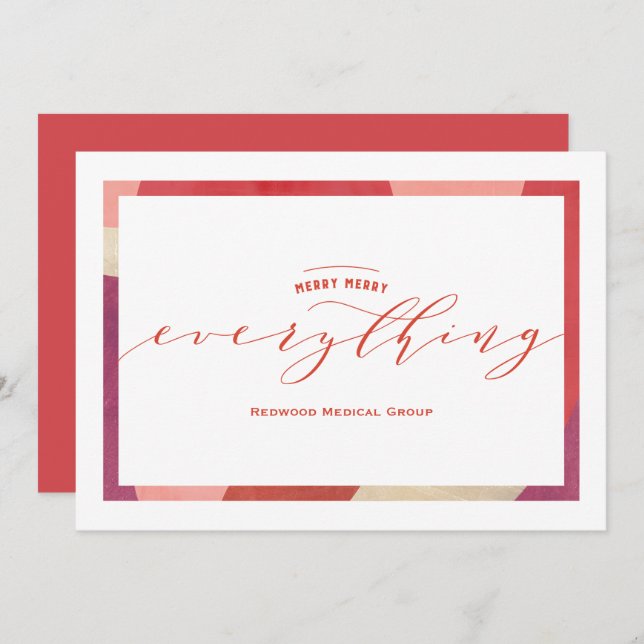 Tarjeta Festiva Swirl Border Holiday Card (Anverso / Reverso)