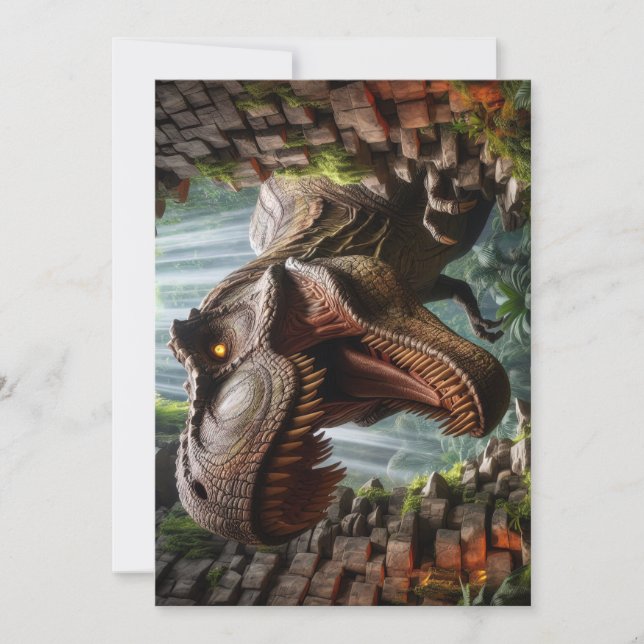 Tarjeta Festiva T-Rex Greeting Card (Anverso)