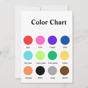 Tarjeta Festiva tabla de colores escuela maestro niños tabla edita