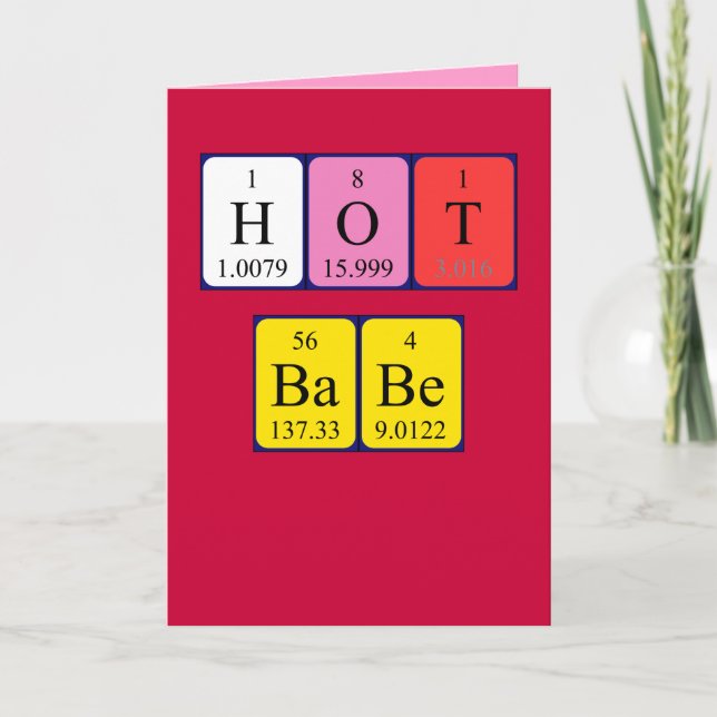 Tarjeta Festiva Tabla de San Valentín periódica de Hot Babe (Anverso)