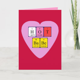Tarjeta Festiva Tabla de San Valentín periódica de Hot Babe