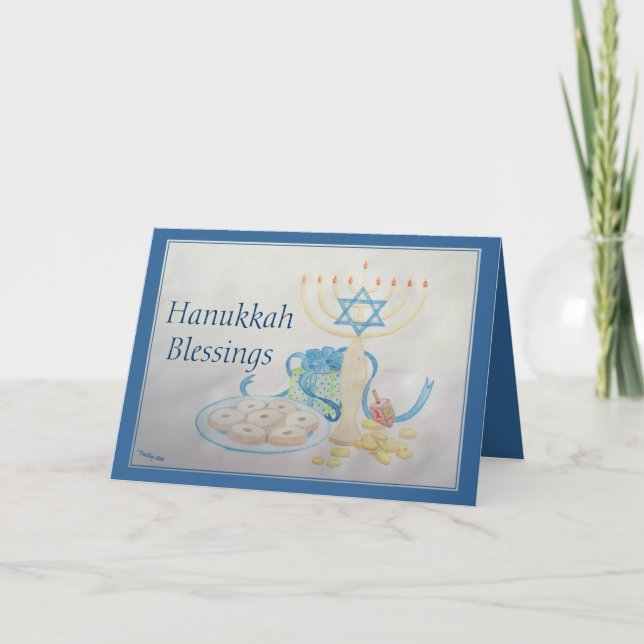 TARJETA FESTIVA TABLE HANUKKAH (Anverso)