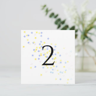 Tarjeta Festiva Table numbers stars