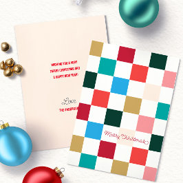 Tarjeta Festiva Tablero de ajedrez colorido moderno
