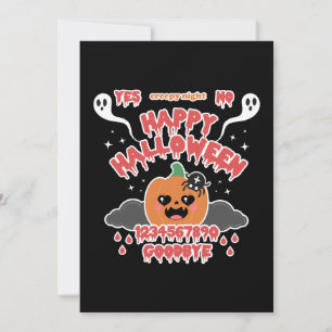 Tarjeta Festiva Tablero de Fantasma de Halloween Kawaii Espeluznan