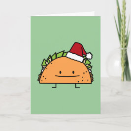 Tarjeta Festiva Taco usando Navidades de Santa Hat cáscara salsa d