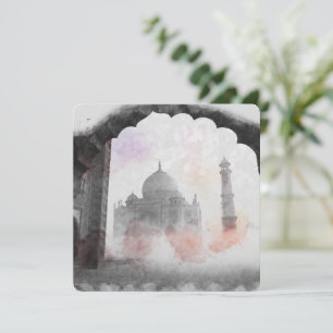 Tarjeta Festiva Taj Mahal Postcard Vintage Travel