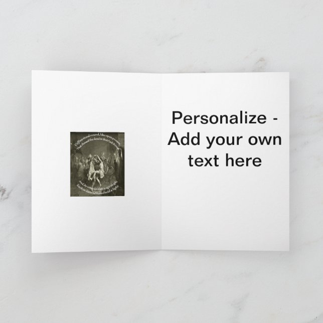 Tarjeta Festiva Tam O Shanter Quema Cita Nocturna En Gris (Interior)