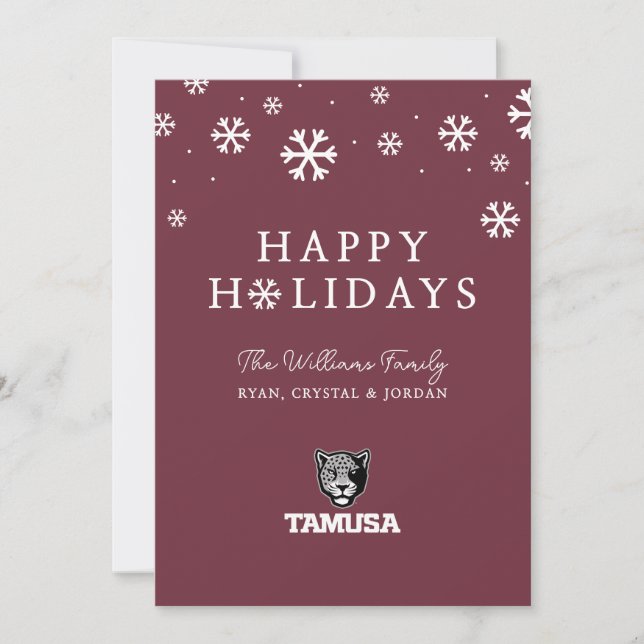 Tarjeta Festiva TAMUSA Jaguars (Anverso)