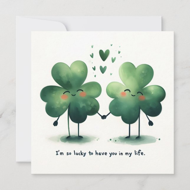 Tarjeta Festiva Tan Afortunado De Tenerte En Mi Vida (Anverso)