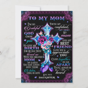 Tarjeta Festiva Tan Agradecida Dios Te Eligió Para Darme El Nacimi