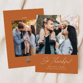 Tarjeta Festiva Tan agradecido Naranja 2 Foto Acción de Gracias