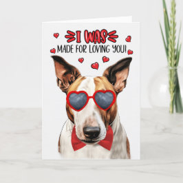 Tarjeta Festiva Tan Bull Terrier Perro hecho para amarte San Valen
