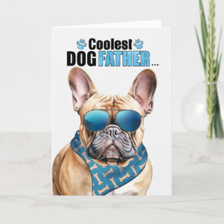 Tarjeta Festiva Tan Bulldog francés Perro frío Día del Padre