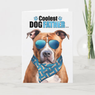 Tarjeta Festiva Tan Pit Bulldog frío Día del Padre