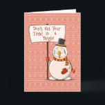 Tarjeta Festiva Tangled Tinsel Snowman<br><div class="desc">El tiempo de los navidades puede ser tan estresante para muchos,  así que envíen a sus amigos y familiares esta linda tarjeta para que se hagan un regodeo y alegren su día!</div>