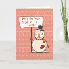 Tarjeta Festiva Tangled Tinsel Snowman