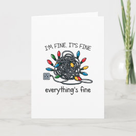 Tarjeta Festiva Tangled Up Christmas Lights Card