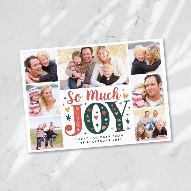 Tarjeta Festiva Tanta alegría para los Navidades multifotográficos (Subido por el creador)