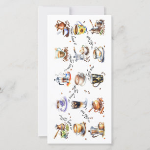 Tarjeta Festiva Tantos cafés, tan poco tiempo