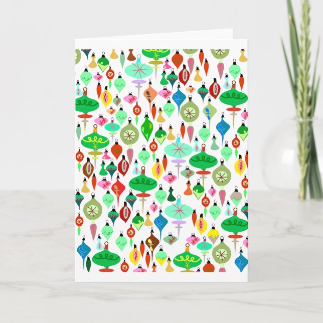 Tarjeta Festiva Tantos Ornamentos (Anverso)