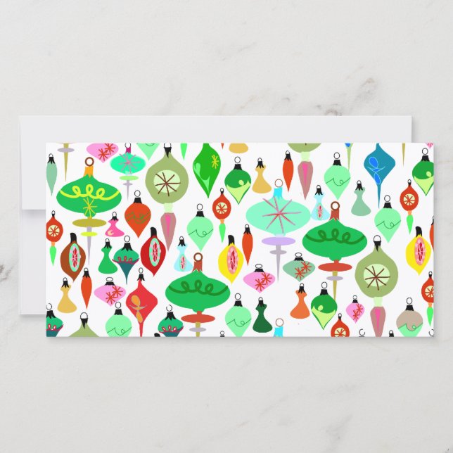 Tarjeta Festiva Tantos Ornamentos (Anverso)