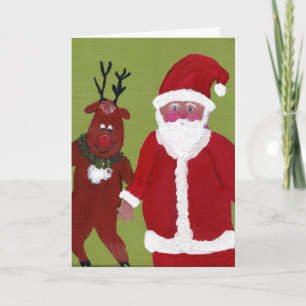 Tarjeta Festiva Tap Dancing Reindeer & Santa CARD - Lo mejor de ho