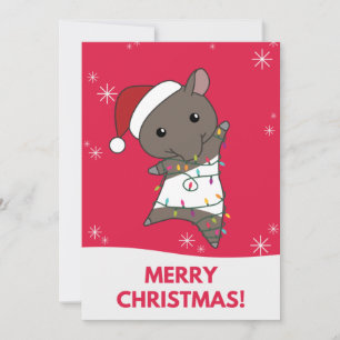 Tarjeta Festiva Tapir Christmas Tapire Winter Animals Holiday Card