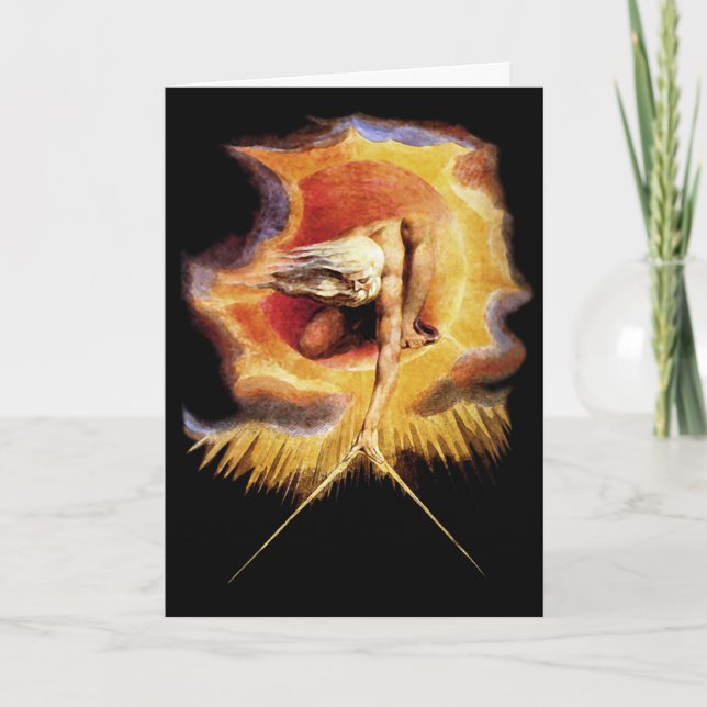 Tarjeta Festiva Tarjeta:  ¡Antiguo de días! Guillermo Blake (Anverso)