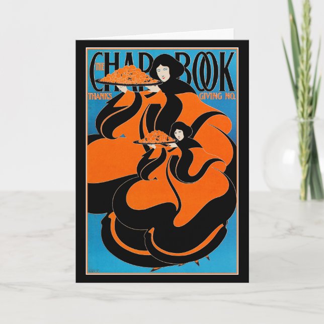 Tarjeta Festiva Tarjeta: Art Nouveau - Will Bradley - Acción de Gr (Anverso)