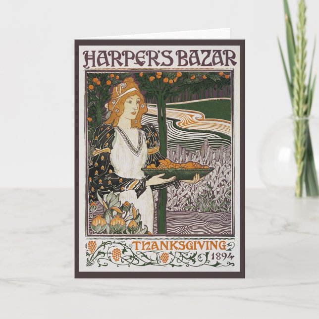 Tarjeta Festiva Tarjeta: Arte Nouveau - L.Rhead - acción de (Anverso)