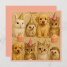 ¡Tarjeta de cumpleaños animal para bebés!
