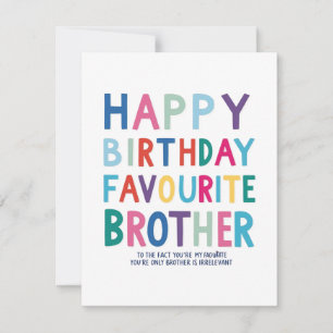 Tarjeta Festiva "Tarjeta de cumpleaños de Hermano Favorito"
