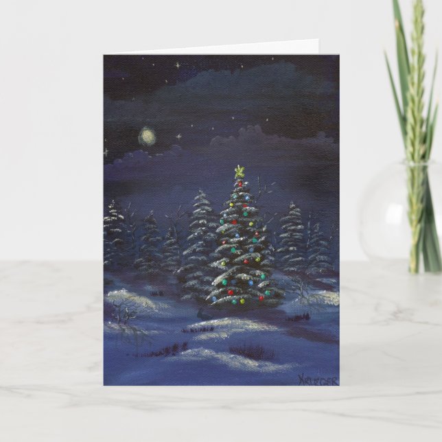 Tarjeta Festiva "Tarjeta de felicitación del día de fiesta de Yule (Anverso)