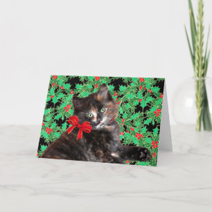 Tarjeta Festiva "Tarjeta de felicitación del gatito del navidad"