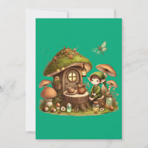 Tarjeta Festiva "Tarjeta de Felitación de Casa de Hongos Caprichos