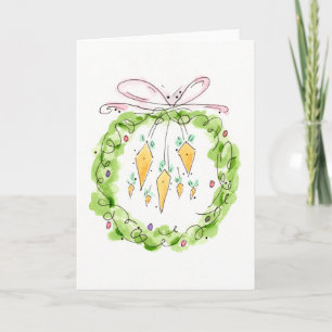 Tarjeta Festiva "Tarjeta de la guirnalda de la zanahoria"