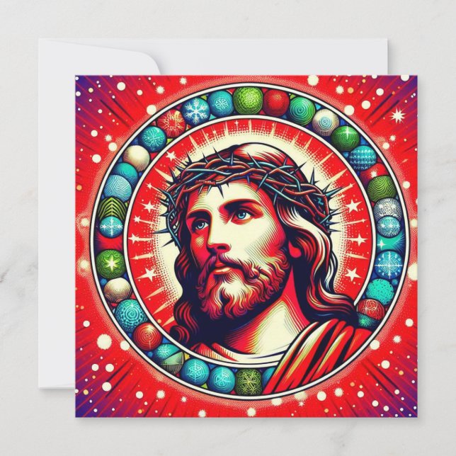 Tarjeta Festiva ¡Tarjeta de Navidades de Jesús Rojo! (Anverso)